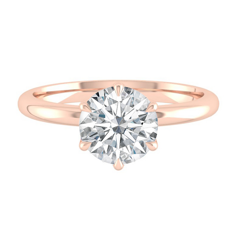 Round Solitaire Diamond Engagement ring with Gold or Platinum band and petals Manila Philippines