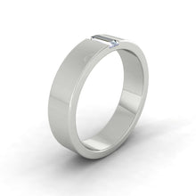Load image into Gallery viewer, Lucce Retto Polished 4mm 0.14ct Lab Diamond 14K White Gold