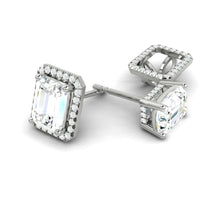 Load image into Gallery viewer, Lucce Montevalle Emerald Earrings 2.34CTW Lab Diamond IGI Platinum
