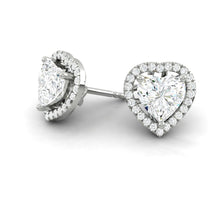 Load image into Gallery viewer, Lucce Montevalle Heart Earrings Natural Diamond 1.30ctw F VS2 GIA Platinum