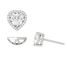 Load image into Gallery viewer, Lucce Montevalle Heart Earrings Natural Diamond 1.30ctw F VS2 GIA Platinum