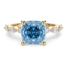 Load image into Gallery viewer, Lucce Paula Cushion Ocean Blue Diamond