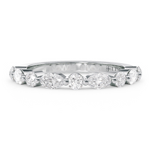 Load image into Gallery viewer, LUCCE Alternating Marquise and Round Diamond Wedding Ring in Gold or Platinum