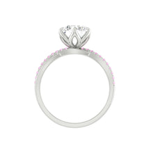 Load image into Gallery viewer, Moissanite Engagement Ring with Pink Diamond Band in the Philippines