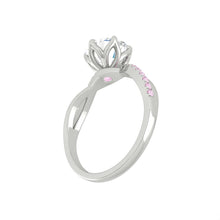 Load image into Gallery viewer, Moissanite Engagement Ring with Pink Diamond Band in the Philippines