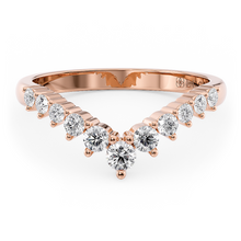 Load image into Gallery viewer, LUCCE Chevron Round Diamond Wedding Ring in Gold or Platinum