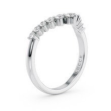Load image into Gallery viewer, LUCCE Chevron Round Diamond Wedding Ring in Gold or Platinum