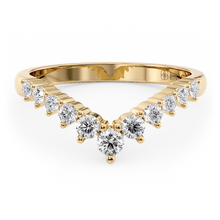 Load image into Gallery viewer, LUCCE Chevron Round Diamond Wedding Ring in Gold or Platinum