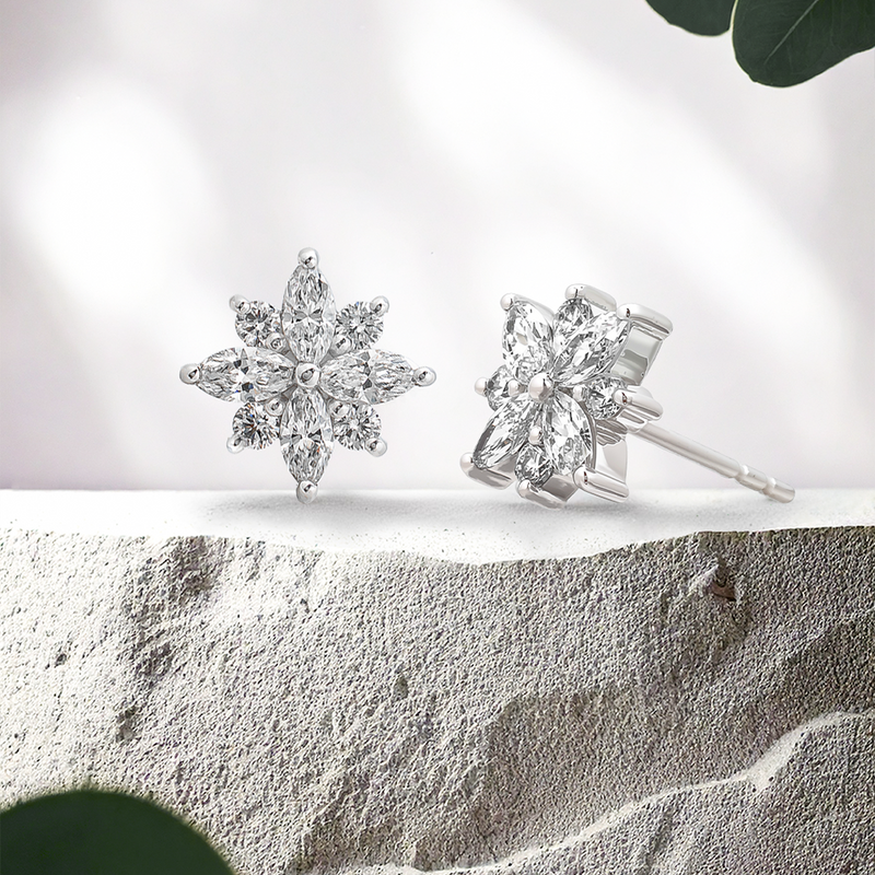 Lucce Stella Luxe Earrings 0.96 CTW Natural Diamond Platinum