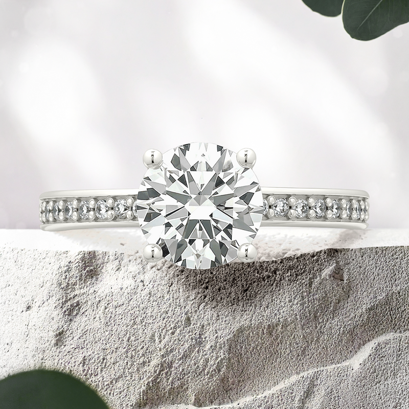 Lucce Kaela Round Lab Diamond 1.27ct D VVS2 Id IGI 18K White Gold