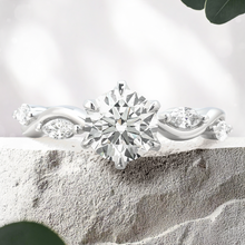 Load image into Gallery viewer, Lucce Constance Petal Round 1.11CT Lab Diamond E VVS2 Id GIA 14K White Gold