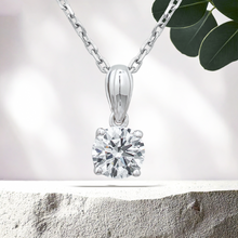 Load image into Gallery viewer, Lucce Kaela Round Necklace Lab Diamond 1.00CT D VS1 Id IGI 18K White Gold