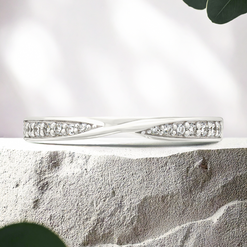 Lucce Riza 0.14CTW Lab Diamond 14K White Gold