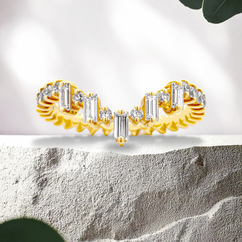 Lucce Catherine Band 0.81CTW Lab Diamond 18K Yellow Gold