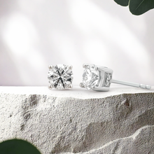 Load image into Gallery viewer, Lucce Kaela Round Earrings Natural Diamond 0.74CTW D VS1 Ex GIA Platinum