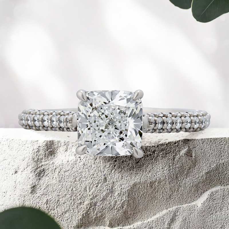 Lucce Maria Cushion Lab Diamond 1.58ct D VVS2 Id IGI Platinum