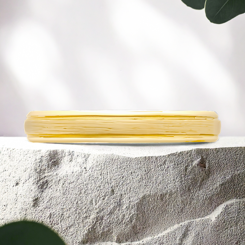 Lucce Abbraccio Brushed 6mm 14K Yellow Gold