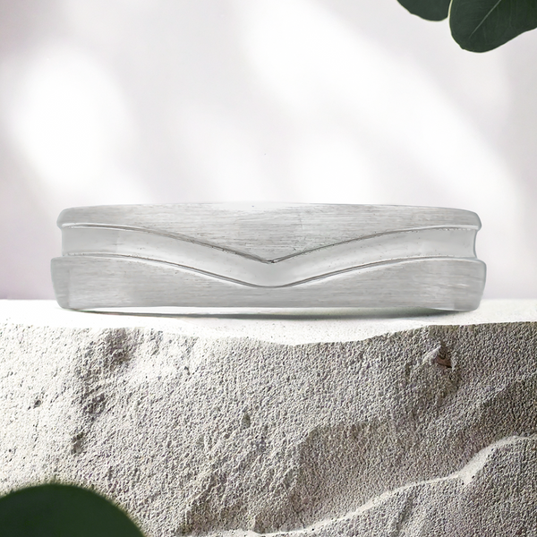 Lucce Caleb Brushed 5mm 14K White Gold