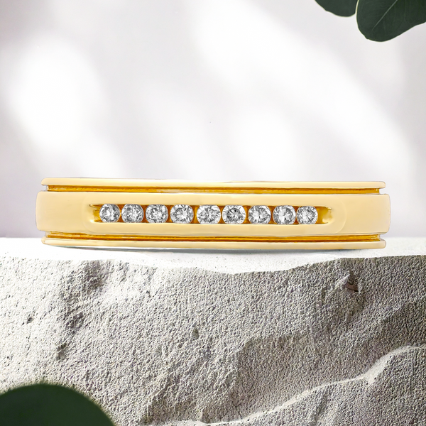 Lucce Michael Polished 4mm 0.21CTW Lab Diamond 14K Yellow Gold