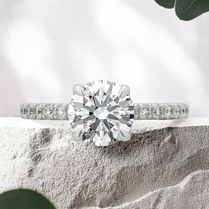 Lucce Lucia Halo Pavé Lab Diamond 1.29ct D VVS2 Id IGI Platinum