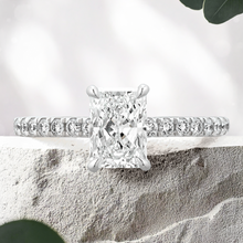 Load image into Gallery viewer, LUCCE VERONA™ Pavé Radiant Lab Diamond 1.02ct E VVS2 IGI 14K White Gold