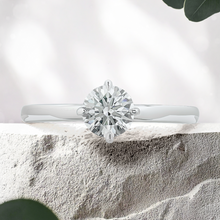 Load image into Gallery viewer, Lucce Constance Solitaire Round Lab Diamond 0.54ct D VVS2 Id IGI 14K White Gold and Platinum Prongs