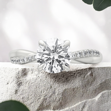 Load image into Gallery viewer, LUCCE FIORE™ Round Lab Diamond 1.02ct D VVS2 Id IGI 14K White Gold