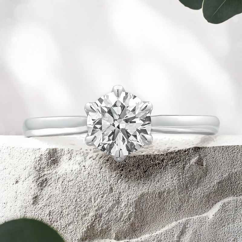Lucce Azalea Round Lab Diamond 0.50ct D VVS2 Id IGI 18K White Gold