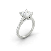 Load image into Gallery viewer, Lucce Firenze Pavé Princess Natural Diamond 0.50ct F VS1 Ex GIA Platinum