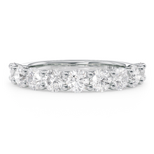 Load image into Gallery viewer, LUCCE Half Eternity Trellis 9-Stone Round Diamond Wedding Ring in Gold or Platinum