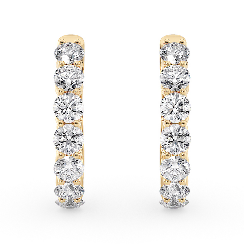 Rivera Hoops Earrings 1.54CTW Lab Diamond 14K Yellow Gold