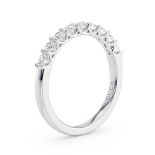 Load image into Gallery viewer, LUCCE Half Eternity Trellis 9-Stone Round Diamond Wedding Ring in Gold or Platinum