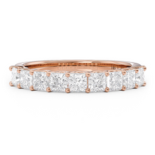 Load image into Gallery viewer, LUCCE Half Eternity Trellis 9-Stone Princess Diamond Wedding Ring in Gold or Platinum