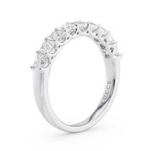 Load image into Gallery viewer, LUCCE Half Eternity Trellis 9-Stone Princess Diamond Wedding Ring in Gold or Platinum