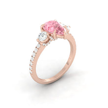 Load image into Gallery viewer, Pink Diamond Engagement Ring with Three Stone Design Philippines