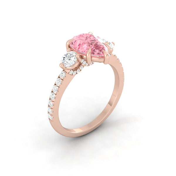 Lucce Siena Pavé Pear Rosé Pink Diamond