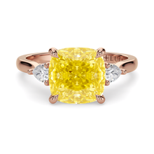 Load image into Gallery viewer, Lucce Sophia Cushion Sunburst Yellow Diamond