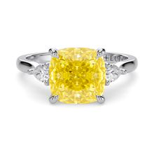 Load image into Gallery viewer, Lucce Sophia Cushion Sunburst Yellow Diamond
