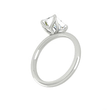 Load image into Gallery viewer, Radiant Solitaire Diamond Engagement ring with Gold or Platinum band and petals Manila Philippines