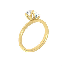 Load image into Gallery viewer, Oval Solitaire Diamond Engagement ring with Gold or Platinum band and petals Manila Philippines