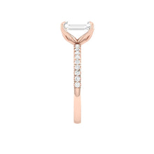 Load image into Gallery viewer, Radiant Diamond Engagement ring with  Pave Gold or Platinum band and petals Manila Philippines