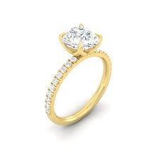 Load image into Gallery viewer, Lucce Lucia Pavé 4-Prong Round Moissanite