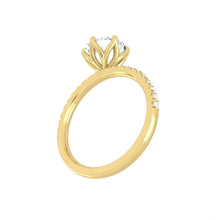 Load image into Gallery viewer, Lucce Lucia Pavé 6-Prong Round 0.73ct Lab Diamond D VS1 Id IGI 14K Yellow Gold