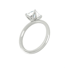 Load image into Gallery viewer, Princess Solitaire Diamond Engagement ring with Gold or Platinum band and petals Manila Philippines