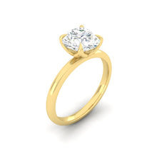 Load image into Gallery viewer, Round Solitaire Diamond Engagement ring with Gold or Platinum band and petals Manila Philippines