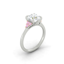 Load image into Gallery viewer, Moissanite Engagement Ring with Pink Diamond Cluster Design Philippines
