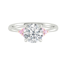 Load image into Gallery viewer, Moissanite Engagement Ring with Pink Diamond Cluster Design Philippines
