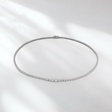 Load image into Gallery viewer, Lucce Trio Tennis Necklace Natural Diamond 6.54CTW (Round 0.81ctw E VS1 GIA Center Stones) Platinum