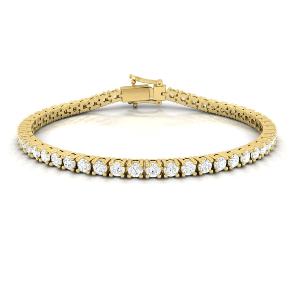 Lucce Diana Tennis Bracelet 3.70CTW DEF VVS Lab Diamond 14K Yellow Gold