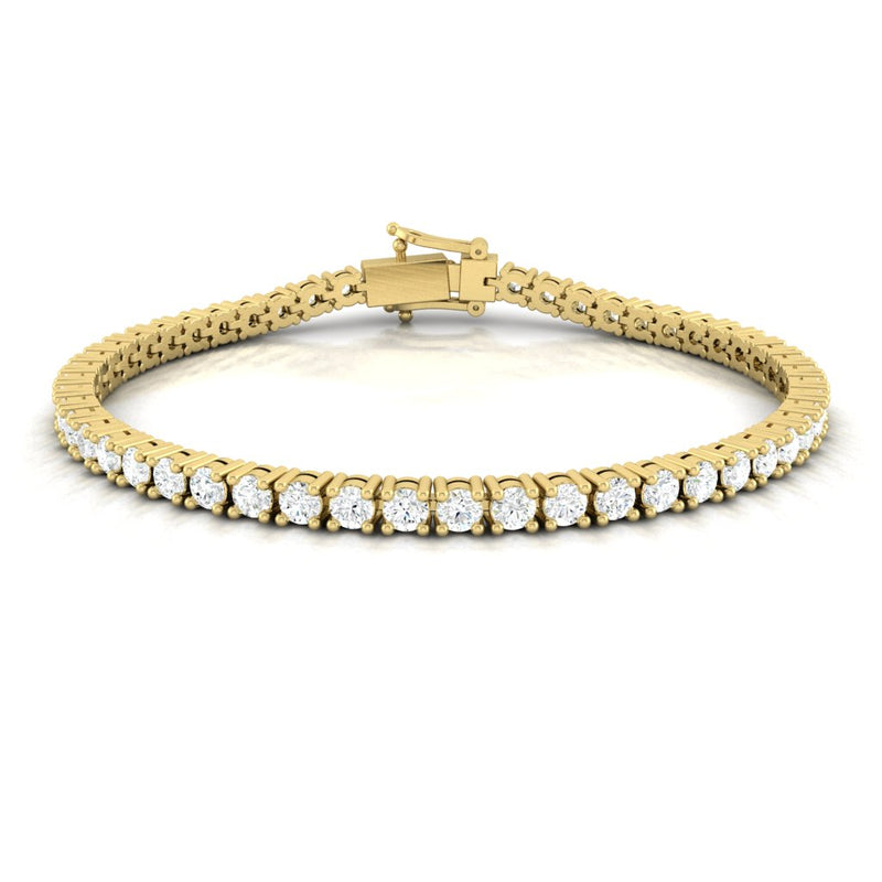 Lucce Diana Tennis Bracelet 3.70CTW DEF VVS Lab Diamond 14K Yellow Gold